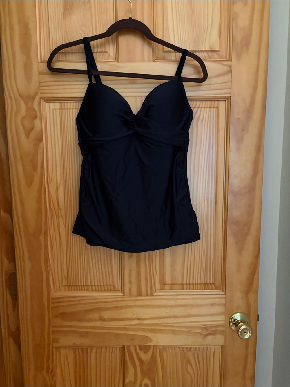 Black Twist-Front Tankini Top - Women's Swim